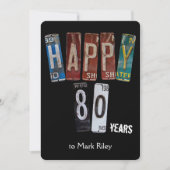 Invitation Plaques d'immatriculation datant du 80e anniversai (Devant)