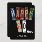 Invitation Plaques d'immatriculation du 60e anniversaire (Devant / Derrière)