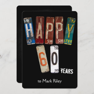 Invitation Plaques d'immatriculation du 60e anniversaire