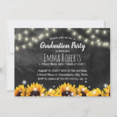 Invitation Plat de Chalkboard de tournesol rustique (Devant)