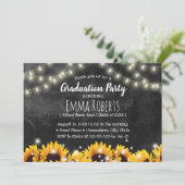 Invitation Plat de Chalkboard de tournesol rustique (Debout devant)