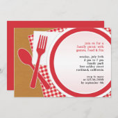 Invitation Plat de la fête de pique-nique (Devant / Derrière)