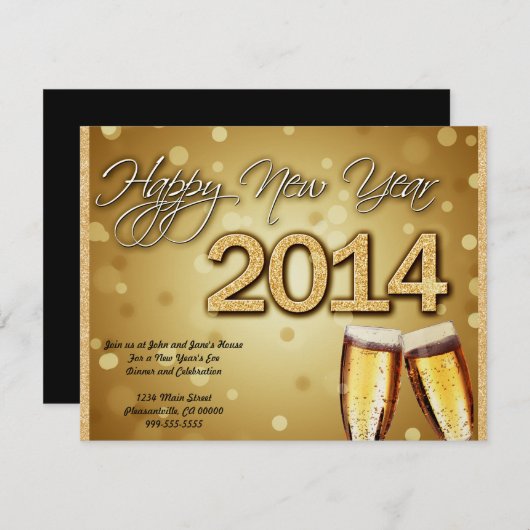 Invitation plat du Nouvel An 2014 (Devant / Derrière)