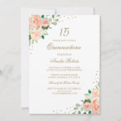 Invitation Plat Rose or Floral Quinceanera (Devant)
