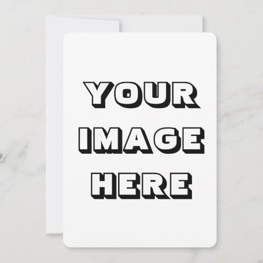 Invitation Plat, Taille : 5" x 7", Votre Image Ici (Devant)