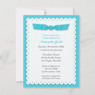Invitation plate de baby shower bleu