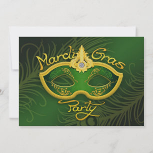 Invitation plate de mardi gras