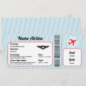 Invitation plate de partie de billet d'avion (Devant / Derrière)