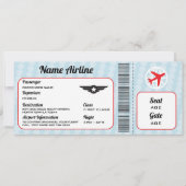 Invitation plate de partie de billet d'avion (Devant)