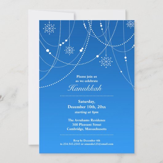 Invitation plate de partie de Hannukah (Devant)