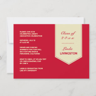 Invitation plate du stylo de graduation