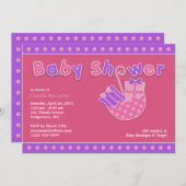 Invitation Plate Pink baby shower (Devant / Derrière)