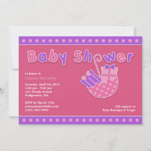 Invitation Plate Pink baby shower