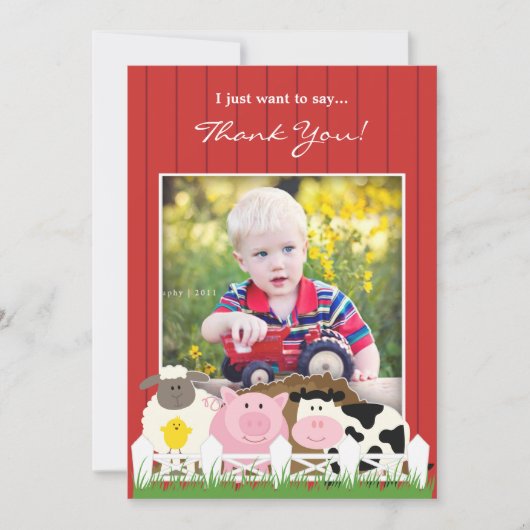 Invitation plate pour ferme de photo de remercieme (Devant)