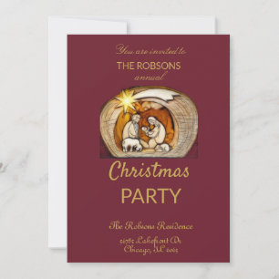 Invitation plate pour la fête de Noël de la famill