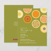 Invitation plate pour le dîner et les tartes de Th (Devant / Derrière)