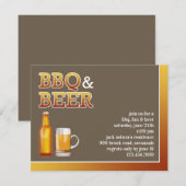 Invitation plate pour une soirée BBQ & Bière (Devant / Derrière)