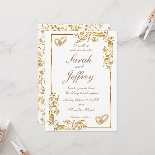 Invitation plate, taille : 12,7 cm x 17,8 cm, papi (Devant/Arrière en situation)