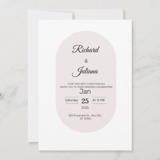 Invitation plate, taille: 13 cm x 18 cm, Papier: M (Devant)