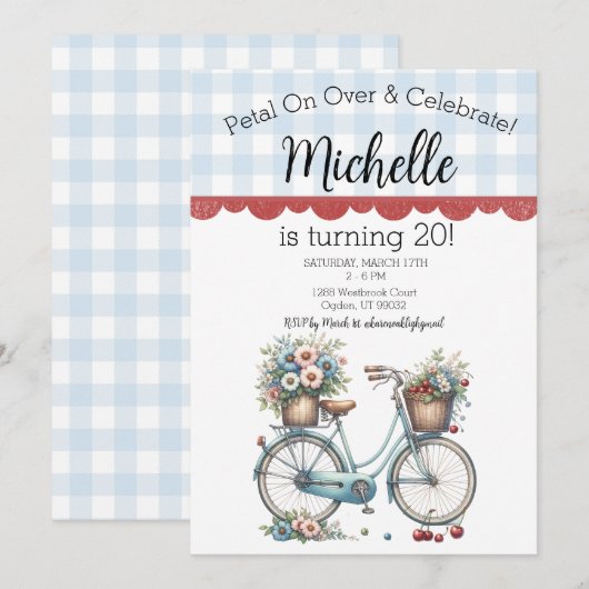 Invitation plate, taille: 13 cm x 18 cm, Papier: S (Devant / Derrière)