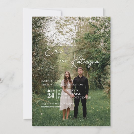 Invitation plate, Taille : 5" x 7", Papier : Matte (Devant)