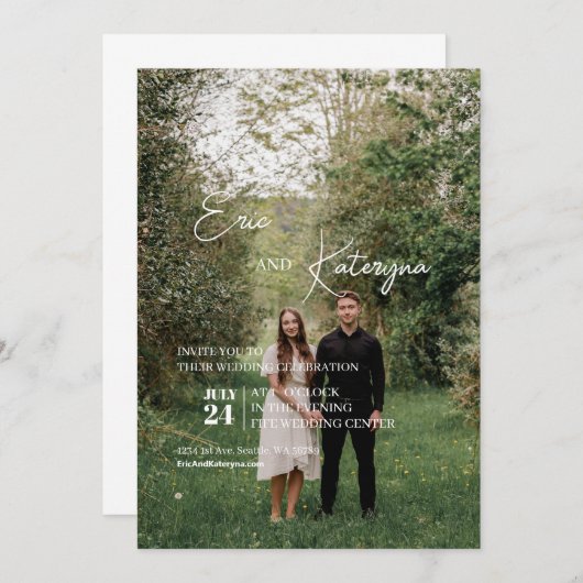 Invitation plate, Taille : 5" x 7", Papier : Matte (Devant / Derrière)