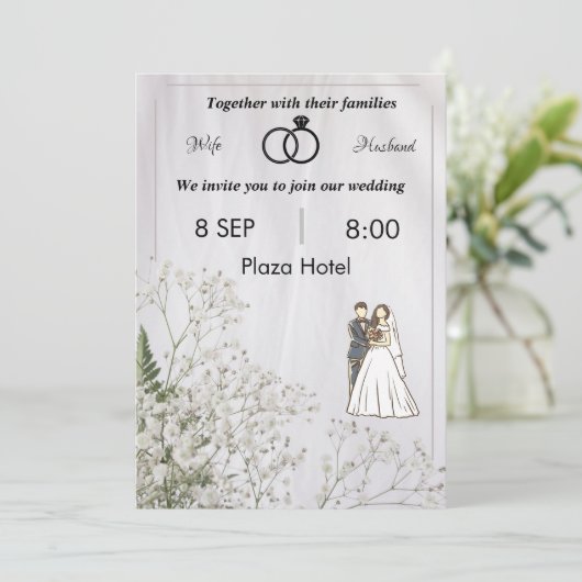 Invitation plate, Taille : 5" x 7", Papier : Matte (Debout devant)