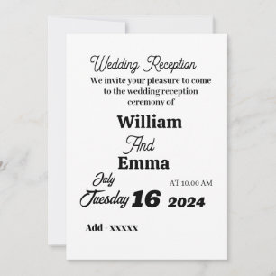 Invitation plate, Taille : 5" x 7", Papier : Matte