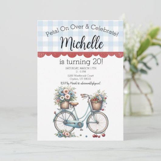 Invitation plate, Taille : 5" x 7", Papier : Signa (Debout devant)