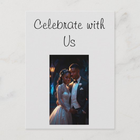 Invitation plate, taille : Couple mariage de 5 po (Devant)