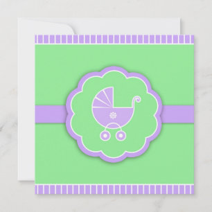 Invitation plate verte de baby shower