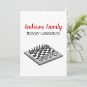 Invitation Plateau de Jeu d'Échecs et Pièces d'Échecs Art Vin (Debout devant)