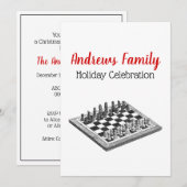 Invitation Plateau de Jeu d'Échecs et Pièces d'Échecs Art Vin (Devant / Derrière)