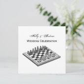 Invitation Plateau de Jeu d'Échecs et Pièces d'Échecs Art Vin (Debout devant)