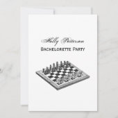 Invitation Plateau de Jeu d'Échecs et Pièces d'Échecs Art Vin (Devant)