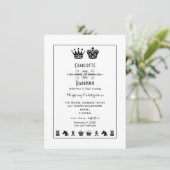 Invitation Plateau de Jeu d'Échecs Roi et Reine Soirée de Mar (Debout devant)