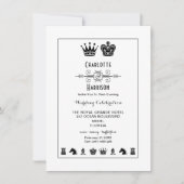 Invitation Plateau de Jeu d'Échecs Roi et Reine Soirée de Mar (Devant)