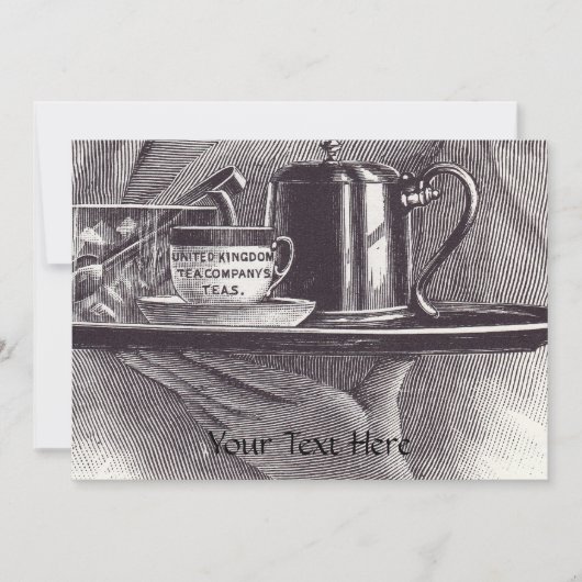 Invitation Plateau de thé vintage (Devant)