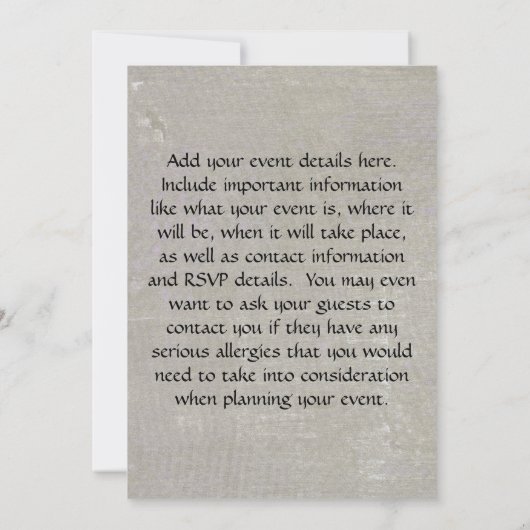 Invitation Plateau de thé vintage (Dos)