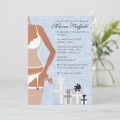 Invitation Platine de Fête des mariées de lingerie afro-améri (Debout devant)