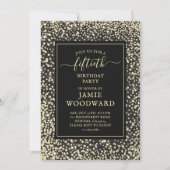 Invitation Platine Parties scintillant Noir 50e anniversaire  (Devant)