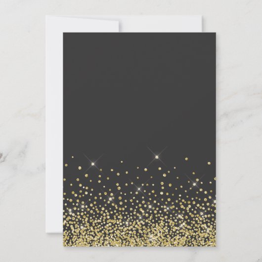 Invitation Platine Parties scintillant Noir 50e anniversaire  (Dos)