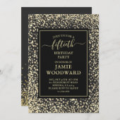 Invitation Platine Parties scintillant Noir 50e anniversaire (Devant / Derrière)