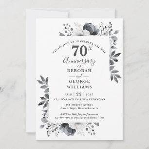 Invitation Platinum Botanical 70e anniversaire de Mariage