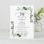 Invitation Platinum Greenery 70e anniversaire de mariage  (Debout devant)