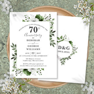 Invitation Platinum Greenery 70e anniversaire du Mariage