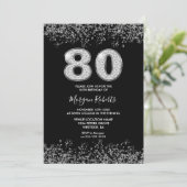 Invitation Platinum Silver Mens Femme 80e anniversaire fête (Debout devant)