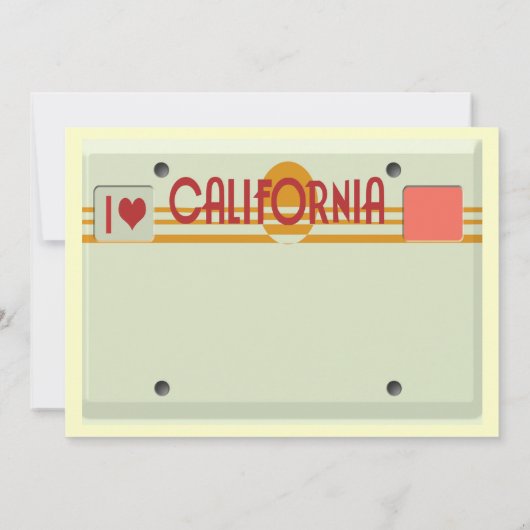 Invitation Plats de la Californie (Dos)