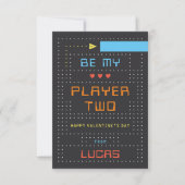 Invitation "Player Two" Gamer Classroom Valentine's Day Card (Devant)