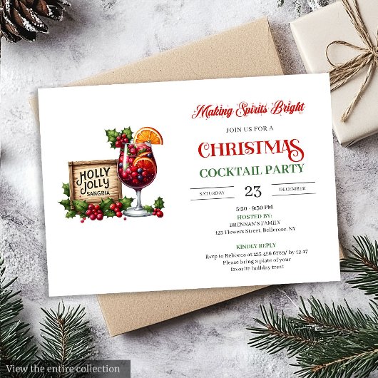 Invitation Playful Christmas Cocktails Printable Party Invite